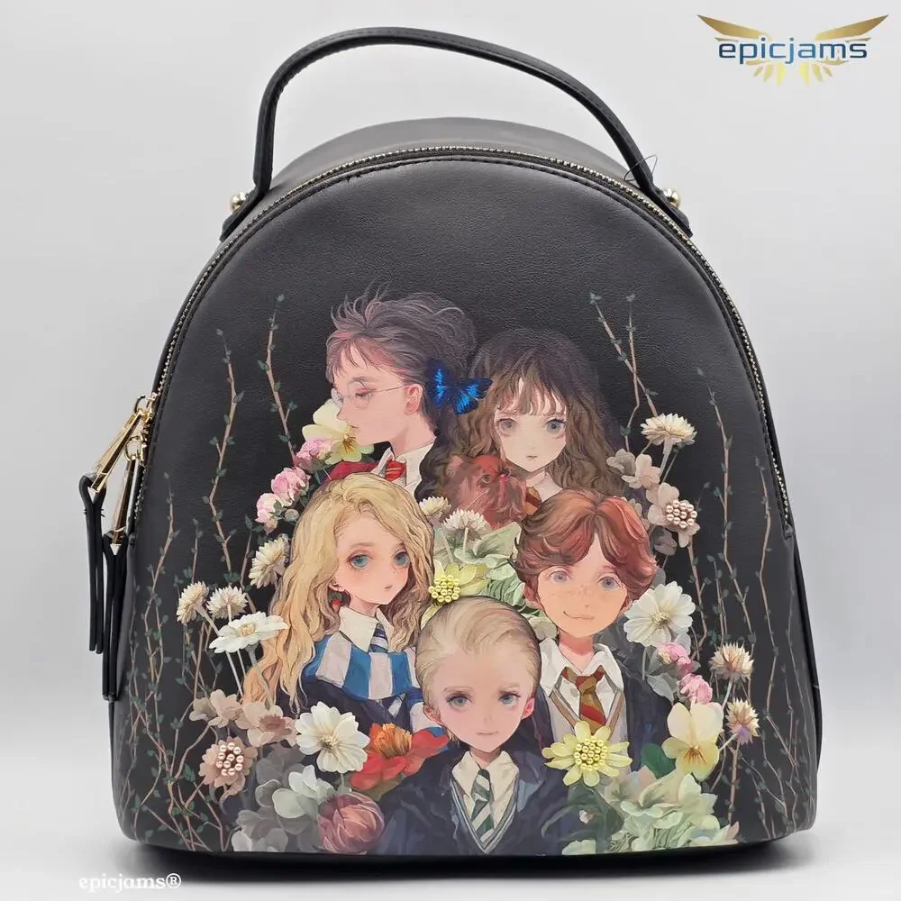 Harry Potter Characters Botanical Group Portrait Floral Mini Backpack New
